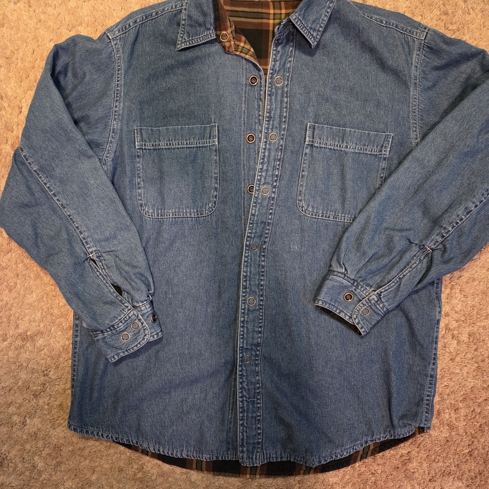 Faded Glory Men's Blue Denim Reversible Shacket